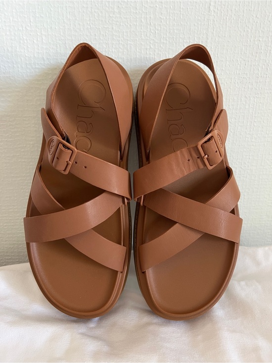 Chaco Shoes - Chaco Townes Midform sandals, tan/brown strappy sandal, platform sandal